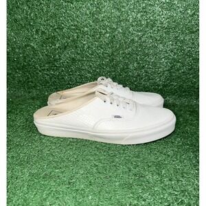 Vans Women Size 10 Classic Slip-On Mule White Python Snake Print Lace Up Sneaker
